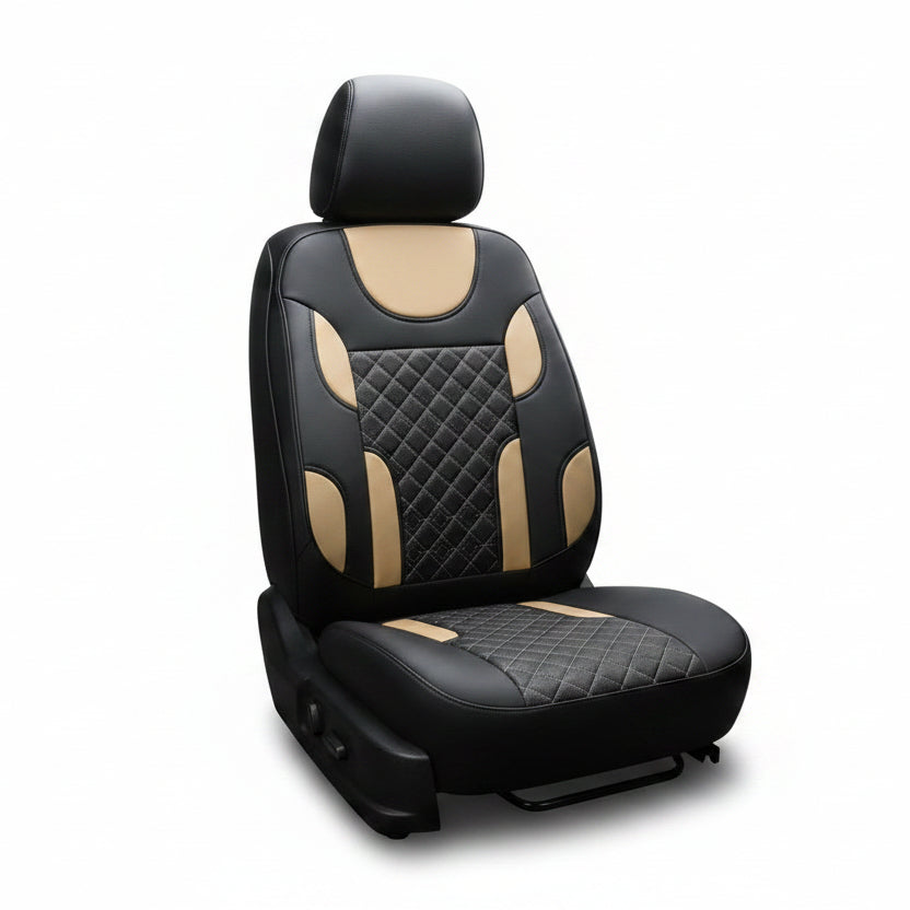 Sports Car Seat Cover - Black & Beige