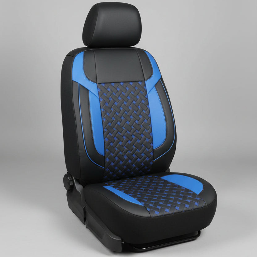 Premium Car Seat Cover - Black & Blue