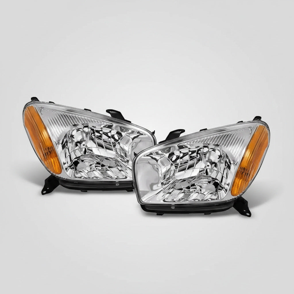 Toyota RAV4 Headlight Assembly 2008–2010 — Chrome Housing Amber Corner (Pair)