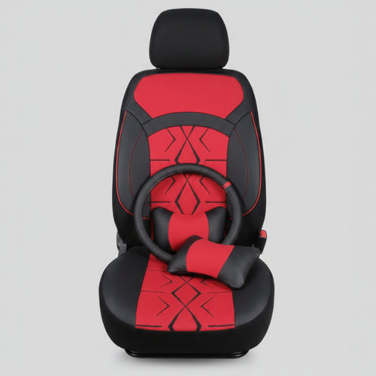 Sport Car Seat Cover Set – Red & Black