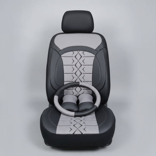 Sport Car Seat Cover Set – Grey & Black