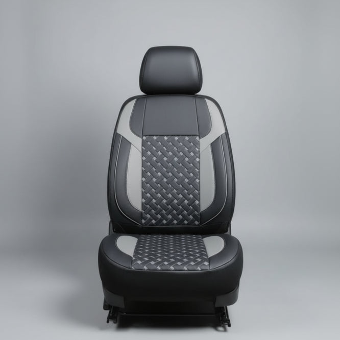 Leather Car Seat Cover – Black & Grey