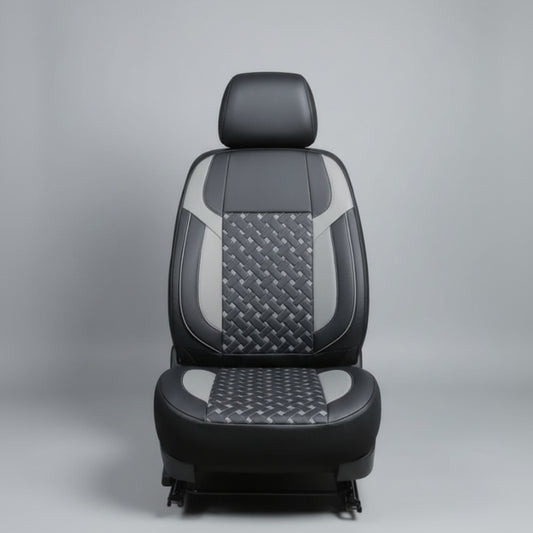Leather Car Seat Cover – Black & Grey