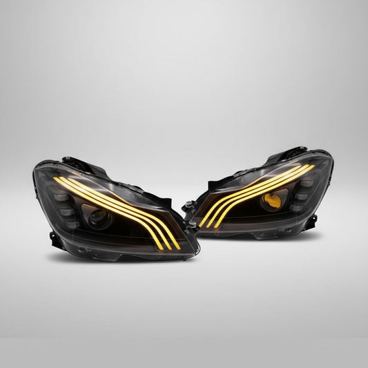 Mercedes-Benz C250 W204 LED Projector Headlights with Sequential DRL (Pair)
