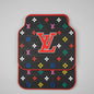 LV Print Car Floor Mat - Black Multicolor Rubber Anti-Slip