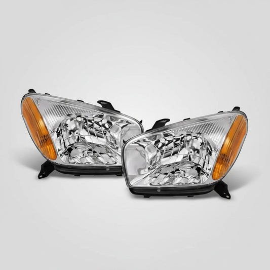 Toyota RAV4 Headlight Assembly 2008–2010 — Chrome Housing Amber Corner (Pair)