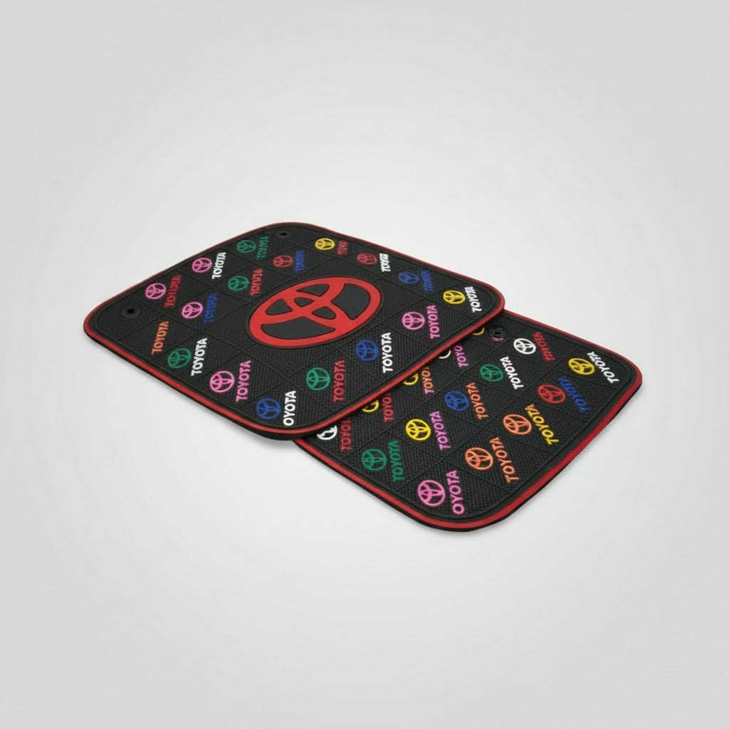 Toyota Print Car Floor Mat - Black Multicolor Rubber Anti-Slip