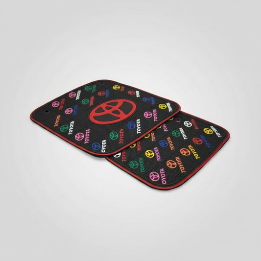 Toyota Print Car Floor Mat - Black Multicolor Rubber Anti-Slip